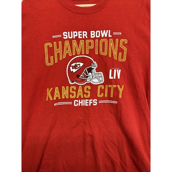Kansas City Chiefs Fanatics Super Bowl Champions LIV Red T Shirt Size Large - Picture 2 of 8